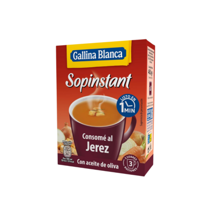 SOPINSTANT CONSOME AL JEREZ "GALLINA BLANCA" 3 UNIDADES x 15,5g
